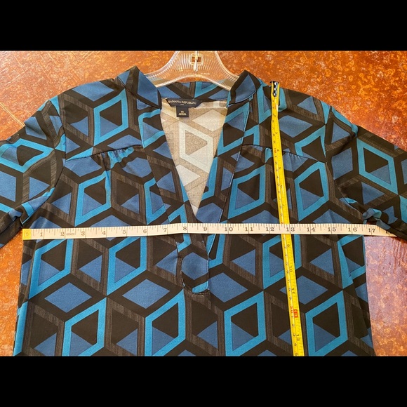 Banana Republic Turquoise/Black Geometric Dress XS - Picture 5 of 11